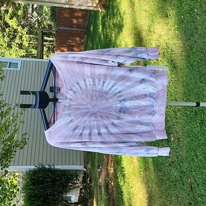 NWT Young Fabulous and Broke YFB Sweatshirt sz S Pink/Purple/Blue Tie-dye Top